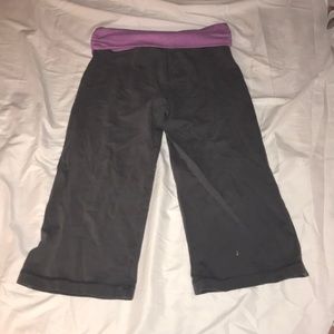 Old Navy kids purple and gray capri joggers